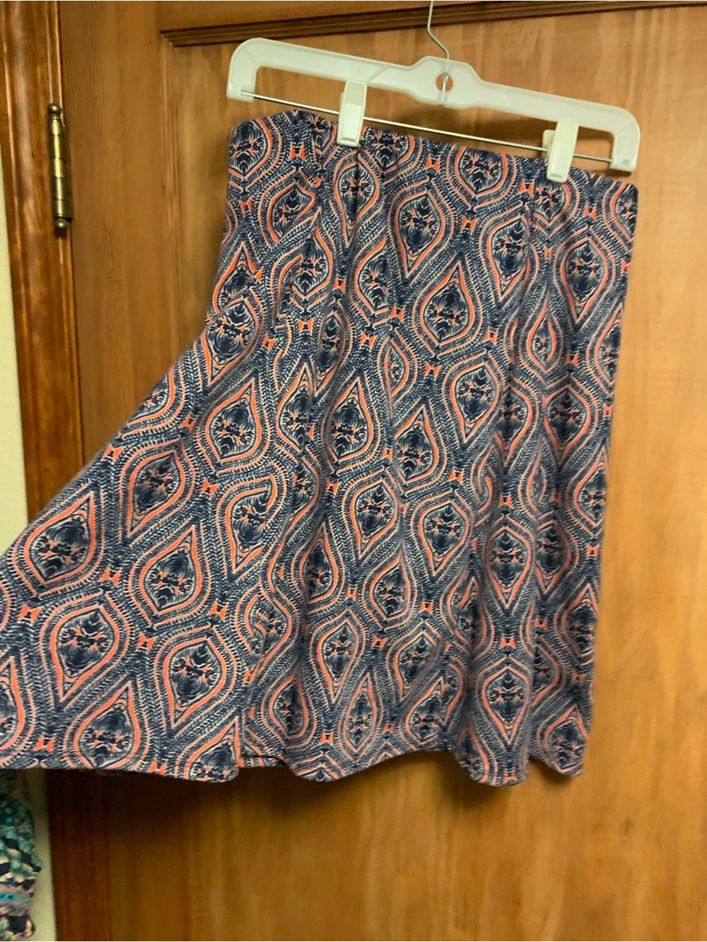 renee.c Navy and Ted, paisley floral pattern a-line skater skirt. Polyester